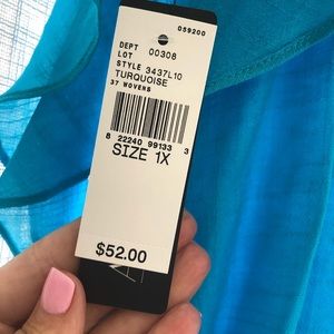 ABG Women’s 1X Turquoise shirt brand new with tags